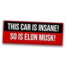 This Car is Insane So is Elon Musk Magnetic Decal Funny Rectangle Car Magnet