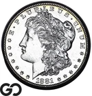1881-S Morgan Silver Dollar Coin, Proof-Like, Nice Gem BU++ PL