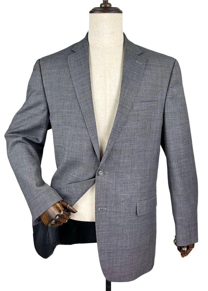 Chaps Gray Casual 2 Piece Suit Blazer Jacket Sport Coat Mens 44L Pants 42x30 - Image 2 of 4
