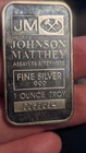 1 oz Silver 999 fine numbered Johnson Matthey bar / Sigma Metalystics Verified