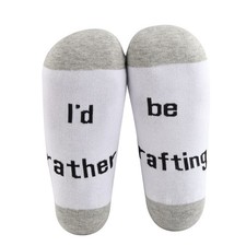 2 Pairs I'd Rather be Crafting Socks Funny Crafty Gifts for Women Crafter