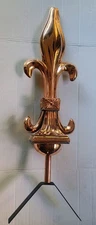 Very Unique Fleur-De-Lis Style Copper Finial with Roof Mount-Cupolas or Turrets