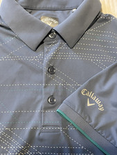 Callaway Opti-Dri Golf Polo Shirt Men's Medium Geometric Blue White Stretch