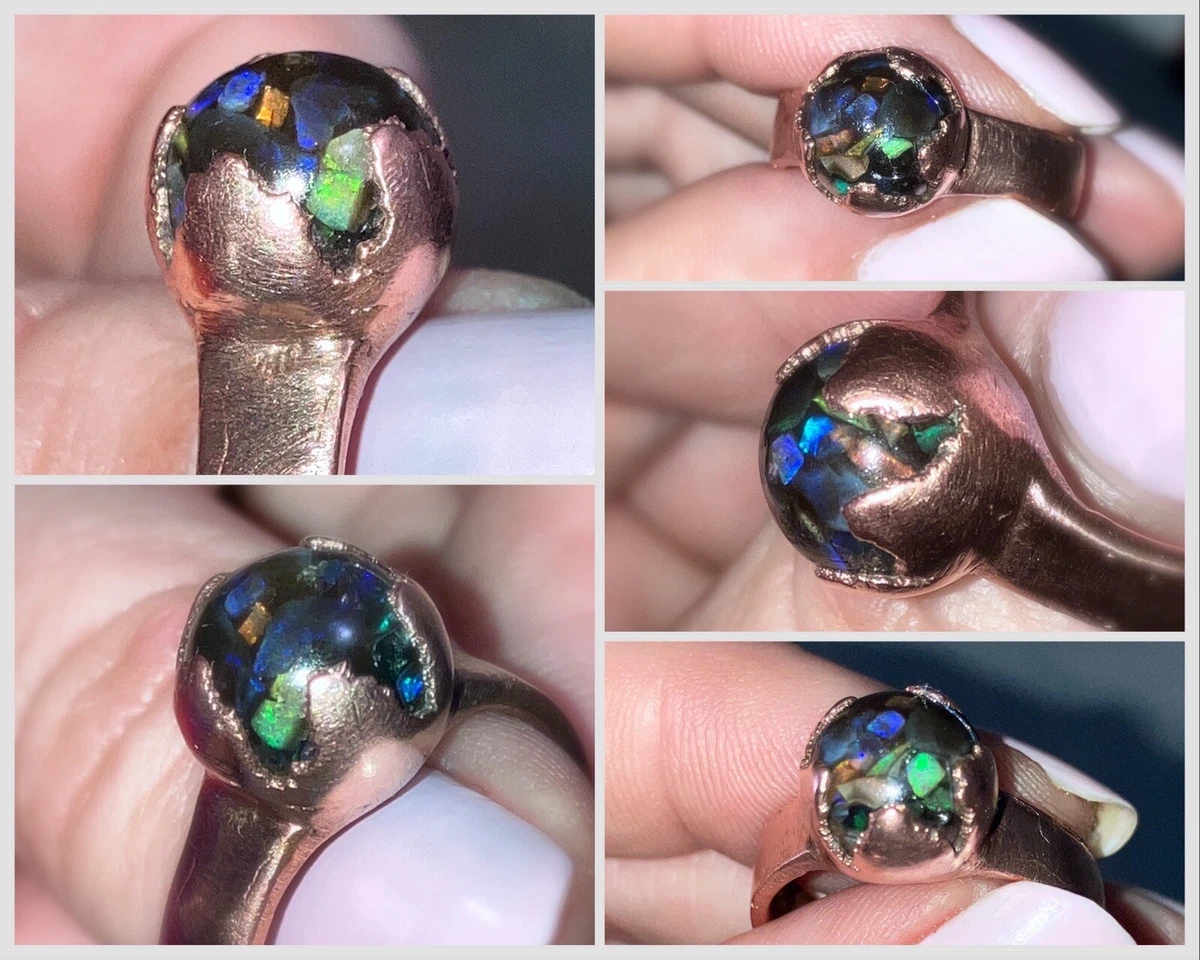 Floating opal shop ring