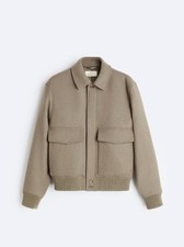 Wool Blend Jacket With Pockets Zara Origin Earth Size Medium 