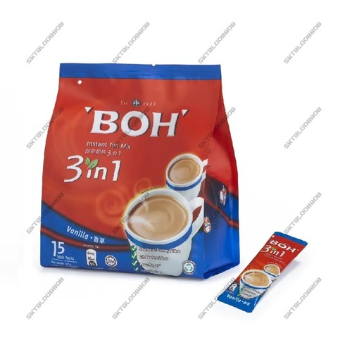 10 x BOH 3 in 1 Instant Tea Mix Vanilla Less Sugar (15's) Malaysian Teh Tarik - 第 3/6 張圖片