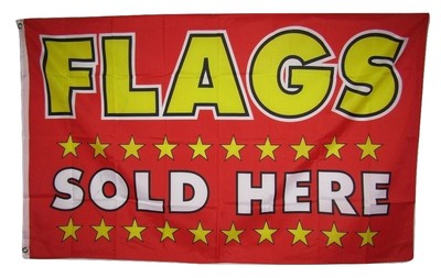 3x5 Advertising Flags Sold Here Red Yellow Flag 3'x5' Banner Brass Grommets