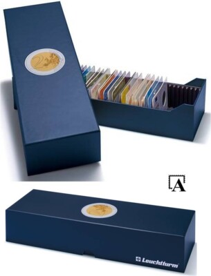 Leuchtturm Archivbox Karteikasten Logik fur 40x 2 Euro   Coincards