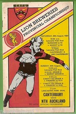 #SS. RUGBY UNION PROGRAM-  29TH AUGUST 1981, CABNTERBURY VS  NORTH AUCKLAND