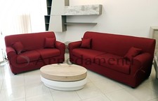 DIVANO IMBOTTITO 2 POSTI 3 POSTI LETTO IN TESSUTO COMPLETAMENTE SFODERABILE luss