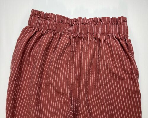 Sienna Sky Pants Womens Medium Red White Striped High Rise Beachy Boho Cuffed - Picture 7 of 11