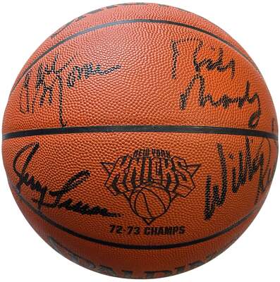 1973 New York Knicks Autographed Spalding Leather Game Basketball