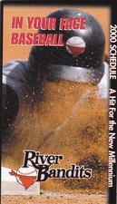 2000 QUAD CITY RIVER BANDITS MINOR LEAGUE BASEBALL POCKET SCHEDULE