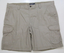 Ralph Lauren Chaps Beige Cargo Dress Shorts Flat Front 42" X 10" Mens Solid II42