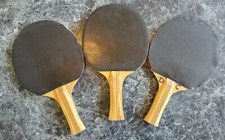Vintage 3 wooden Ping Pong Table Tennis Paddles TELOON VITORY BRAND japan