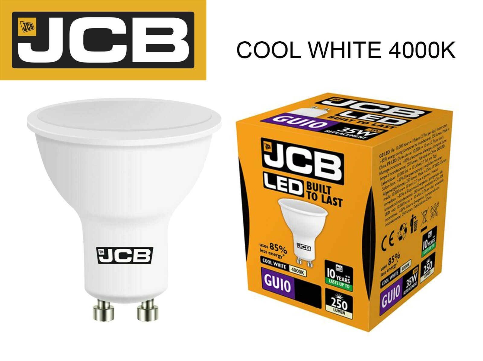 JCB LED GU10 Bulbs 3W 5W Spot Light Lamp Downlight Warm Cool Daylight