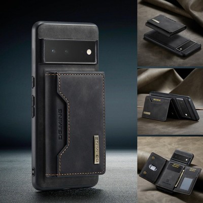 2in1 DG.MING Wallet Phone Case Luxury PU Leather Holder Cover for Google Pixel