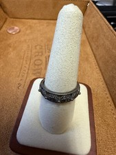 Vintage RJ Cut Out Sterling Silver Retro Flower Filigree Ring Size 9.5 4415