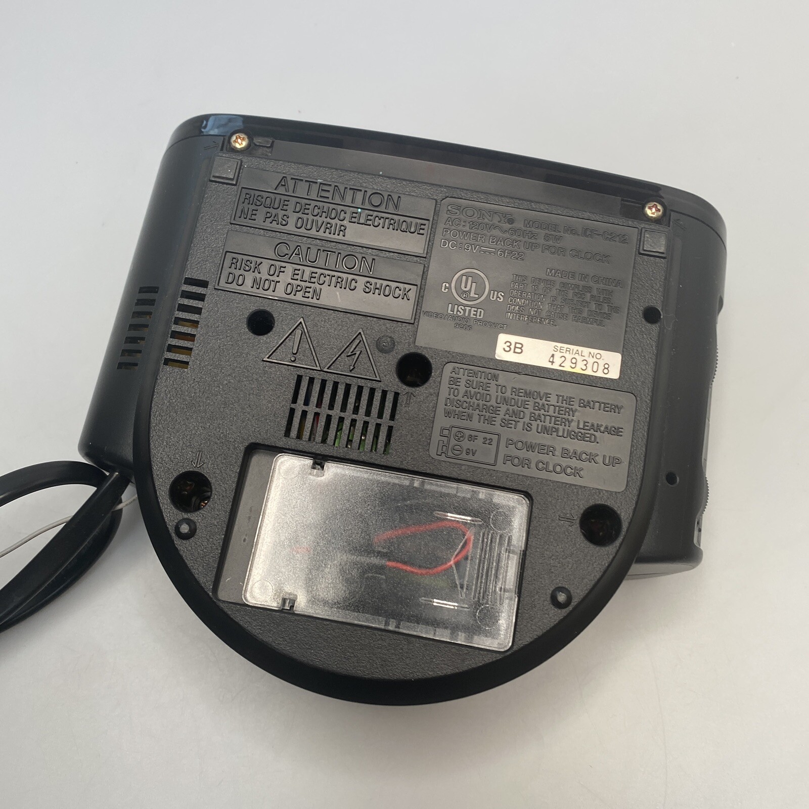 Sony Dream Machine FM/AM Clock Radio Model ICFC212 Black eBay