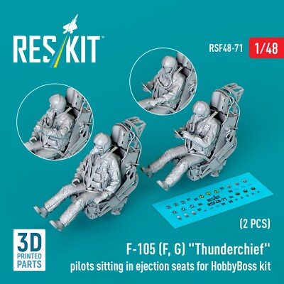 F-105 F, G Thunderchief Pilots Sitting in Ejection Seats 2pcs 1:48 for HobbyBoss
