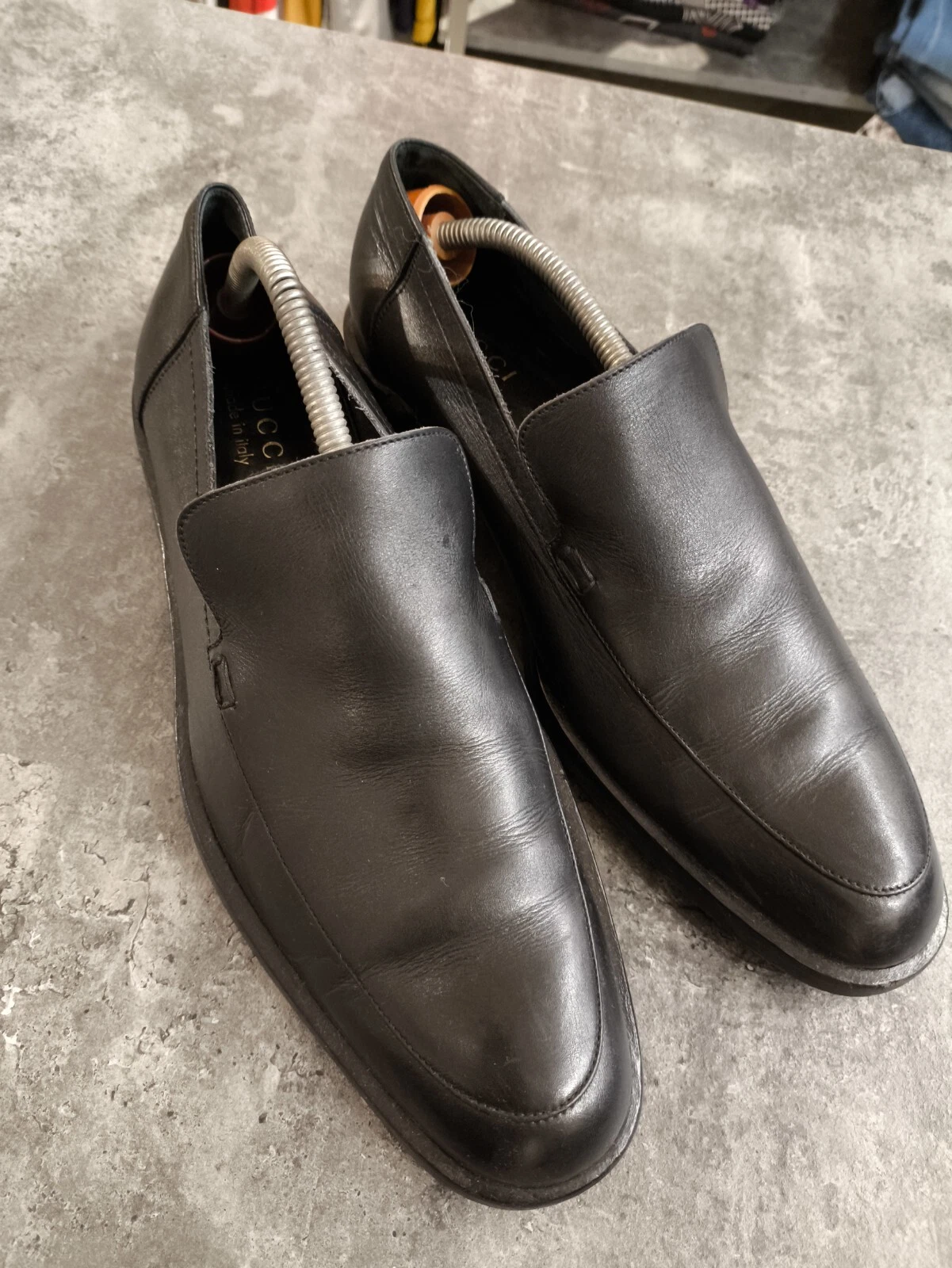 Chaussures Gucci mocassino en cuir noir rares 100 et authentiques EU 40,5 US 7,5