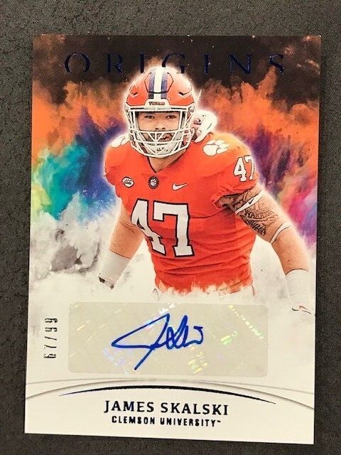 JAMES SKALSKI Clemson 2022 Chronicles Draft Origins AUTO Blue 67