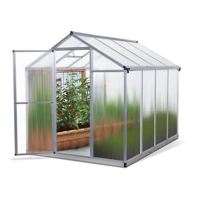 GEGADEN 7,2m³-ALU Gewächshaus Treibhaus Frühbeet Pflanzenhaus-mit Fundament-190x242x195