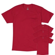 New Hanes Men's 5590 ComfortSoft 100% Cotton Pocket T-Shirt (Pack of 4)