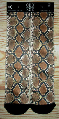 MENS ODD SOX SNAKE ANIMAL PRINT CREW SOCKS (FIT SIZE 6-13)