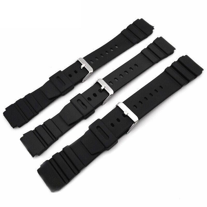 Black Rubber Diver Strap Bracelet with Buckle for Watch Replacement