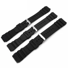 Style Black Rubber Diver Strap Bracelet Buckle Watch Band Replacement Silicone