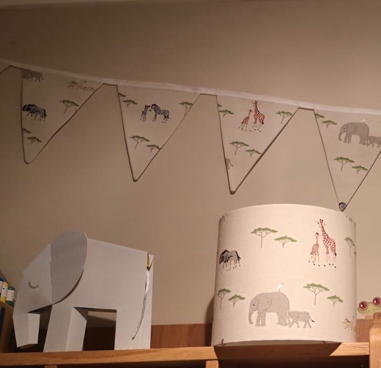 Children's Safari Lamp Shade Sophie Allport Fabric Animal Baby Nursery