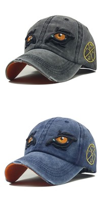 Neu Herren Damen Hip-Hop Augen Stickerei Stil Baseball Kappe Rennen Baumwolle Motorrad