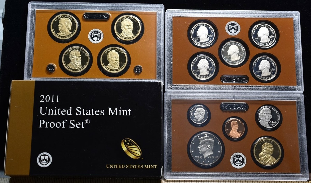 造幣局　MINTSET 2011 2012 2013 2014 2011-S U.S. Mint Proof Set 14 Coins - Pristine Hand Picked