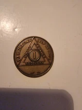 Narcotics Anonymous NA Medallion Chip Token Coin 1991 Wso 1 Year Anniversary 