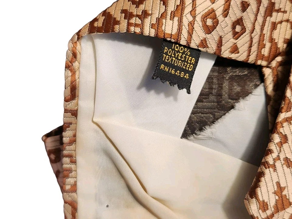 Corbata Sears The Men's Store marrón dos tonos 100 % poliéster # 16484 única de colección Foto 4 de 4