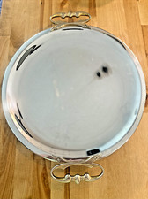 VTG 1960 Kromex Round Chrome Serving Tray Mid Century MCM Retro 13โ Made In USA