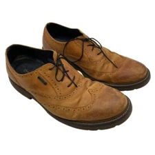 Rockport Hydro-Shield Brown Leather Wing Tip Lace Up Men's Shoes Size 10