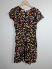 Old Navy Dress Womens Medium Floral Short Sleeve Elastic Waist Viscose Summer Ca
