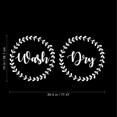 #ad Wash Dry White 15quot; x 15quot; Wall Art Decal Vinyl Sticker $12.99
