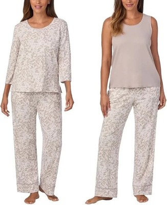 Carole Hochman Midnight Women s 3-Piece Lightweight Pajama Set, Cream, Large