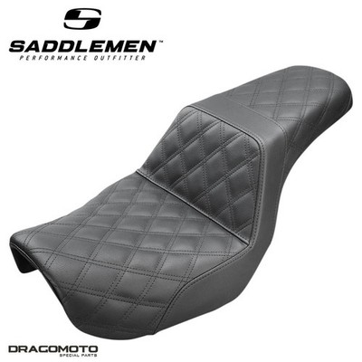 SITZBANK HARLEY DYNA / GLIDE SADDLEMEN Step-Up 806-04-175 2-Up Seat Schwarz G...