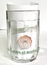 Vintage Pilsner Urquell 0.5L Beer Stein Clear Glass Bohemian Hall Mug