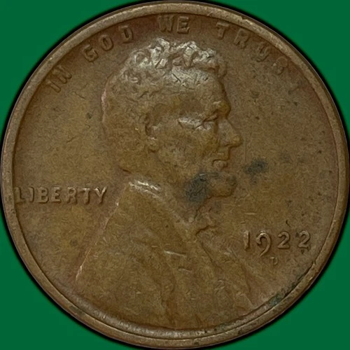 1922-D Lincoln Wheat Cent Choice Very Fine VF+ Coin, Corrosion #34846