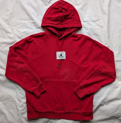 Nike Jordan Essentials Statement Fleece Hoodie Pullover French Terry Red Mens M