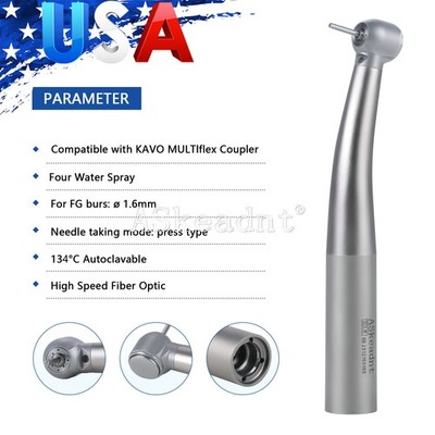 Dental Fiber Optic LED High Speed Handpiece Four Spray fit KV MULTIflex Coupling