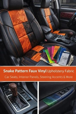 Snake Embossed Faux Vinyl Fabric   Automotive Upholstery, Bags, Crafts