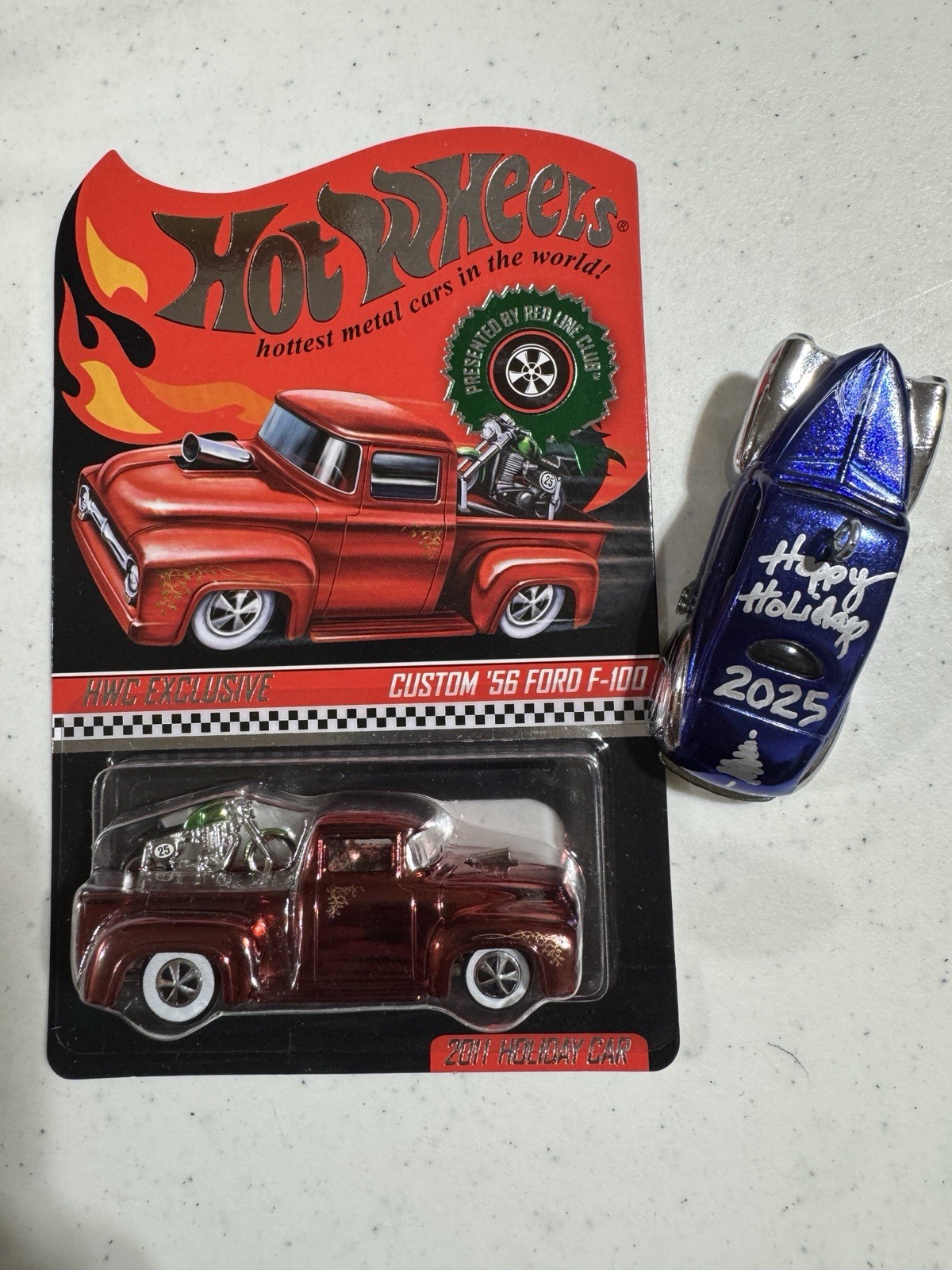 Hot Wheels RLC 2011 Holiday Custom 56 Ford F-100 W/bike in back & SPECIAL BONUS
