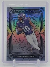 JUSTIN JEFFERSON 2024 OBSIDIAN FOOTBALL #128 SILVER FLOOD /75 VIKINGS Q6978