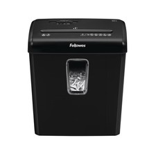 Fellowes Powershred 6ct Cross-Cut Paper Shredder - Black: Shreds Credit Cards &